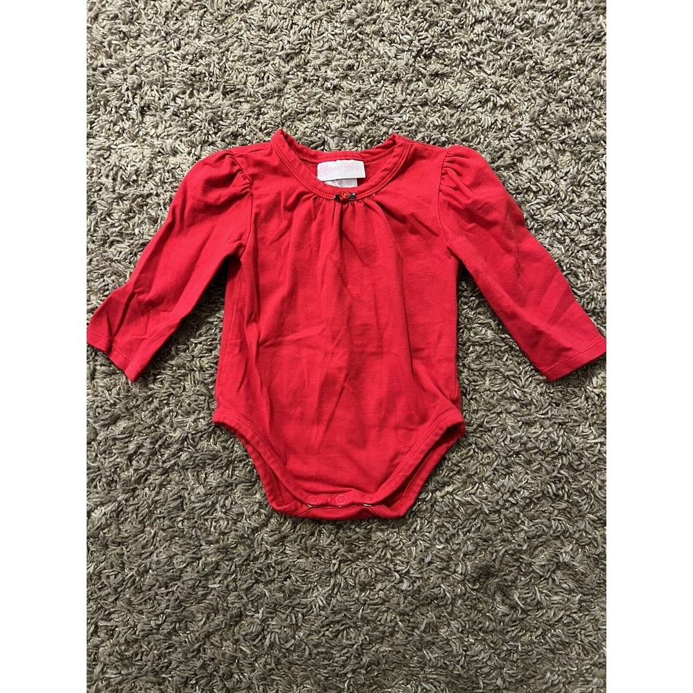 Bonnie Baby Girls Red Bodysuit 1 pc Christmas Holiday Size 6-9 months